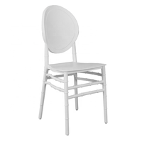 Chaises de mariage Chiavari en résine acrylique blanche de haute qualité en gros pour les fournitures de fête et les événements commerciaux