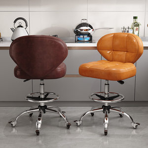 Tabouret de cuisine réglable avec dossier et repose-pieds, chaise de barbier pivotante pour usage commercial en <span class=keywords><strong>salon</strong></span> - Product Image 1