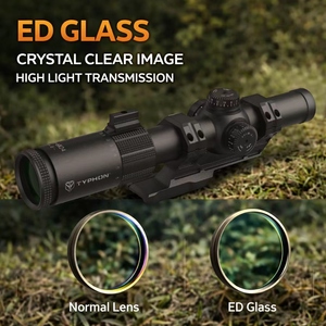 Mira Telescópica Táctica para Caza TYPHON XG 1-8x24 30mm SFP LPVO |   Lentes de Vidrio ED de Dispersión Extra Baja, Resistentes al Agua y a los Golpes, para Exteriores - Product Image 3