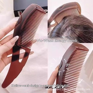 Pettine in Plastica per Rimozione Olio, Pettine Cavo <span class=keywords><strong>Senza</strong></span> Lavaggio per Pulizia del Cuoio Capelluto, Pettine Massaggiante per Rimuovere il Grasso - Product Image 3