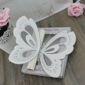 Inviti di Nozze Eleganti Gialli con Motivo a Spirale e Farfalla, Vendita all'Ingrosso - Product Image 5