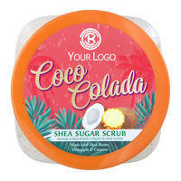 Exfoliante corporal de coco con logotipo personalizado a precio de fábrica, venta al por mayor, fragancia de coco, exfoliante corporal hidratante para blanquear la piel, exfoliante corporal