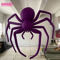 Araignée gonflable d'Halloween de 2,4 mètres, araignée gonflable pour la décoration de toit