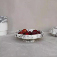 SW ST0NE Moderne, bol étroit en marbre naturel poli Calacatta Viola Travertine, pour bibelots et objets, décoration de villa et de maison