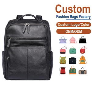Textured <b>Leather</b> Men’s <b>Backpack</b> with Laptop Sleeve | Factory Custom OEM/ODM for Corporate & Tech Brands - Product Image 1