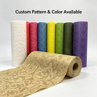 Rouleau de tissu non tissé en PP gaufré floral multicolore en gros pour nappes jetables et emballages décoratifs