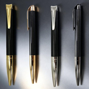 For JR3879 (<b>Gold</b>) High Quality Business Signature Brass <b>Pen</b> Big Clip Carbon Fiber Barrel Custom Logo Black Ink-Office <b>Pen</b> - Product Image 1