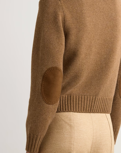 Suéter de <span class=keywords><strong>mujer</strong></span> de talla grande de diseñador personalizado 2025 suéter de punto de Cachemira pantalones cortos longitud botones arriba cuello simulado cárdigan grueso marrón - Product Image 3