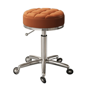 High Quality Salon Furniture 360 Degree Rolling Adjustable Hairdressing Chair <b>with</b> <b>Wheels</b> Gold Salon <b>Stool</b> - Product Image 6
