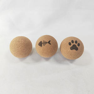 Balle de yoga de massage en liège bon marché balle en liège imprimée de logo personnalisé pour exercice sportif ou bocal à bouteille en verre - Product Image 2