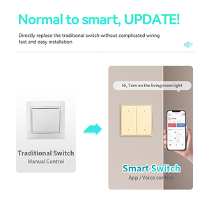 लेलेन इंटरसेप्टर जिग्बी दीवार घुड़सवार स्विच अनुकूलित आइकन एलएक्सए वॉयस कंट्रोल ऐप रिमोट कंट्रोल ट्या दीवार स्विच - Product Image 3