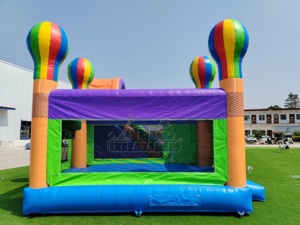 Château gonflable commercial pour enfants en forme de montgolfière avec toboggan, maison de saut gonflable en PVC pour la location événementielle - Product Image 3