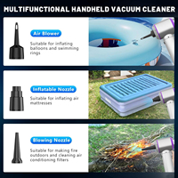 Aspirateur de Voiture Portable Sans Fil à Recharge Rapide, Forte Puissance d'Aspiration 18000 Pa, Soufflage d'Air et Lumière LED, Bac à Poussière 0,2 L