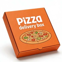 Boîte à pizza à emporter jetable avec impression de logo personnalisé, boîte à pizza orange, emballage en carton de qualité alimentaire, livraison de pizza pour restaurant