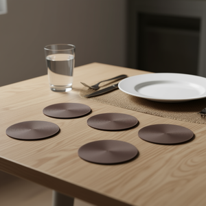 Juego de 6 Manteles Individuales Redondos Excelsa, Color Marrón, 36x36 cm, Plástico, Hecho en China - Product Image 3