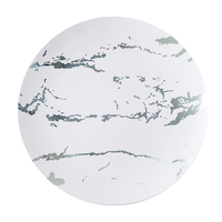 Assiettes de présentation élégantes en marbre doré, vaisselle réutilisable en plastique avec motif de luxe pour la décoration de table de mariage, banquet ou fête