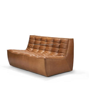 Canapé en cuir luxueux 2 places, salon moderne, sièges avec un artisanat élégant et un design contemporain confortable - Product Image 3