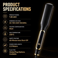 Elemento Calefactor MCH Chapado en Oro de 230 Grados 450F de Repuesto para Plancha Eléctrica Torlin, Plancha Plana Delgada de 8mm con Pantalla LED para Uso en Hoteles