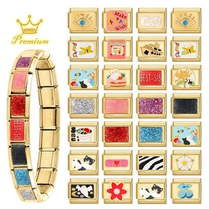 Module de breloques transfrontalier en or pour collier DIY, bijoux personnalisés, bague tendance, bracelet de cheville, accessoires modulaires raffinés - Product Image 4