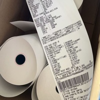 Rollo de Papel Adhesivo Plástico Impermeable No Térmico de 80mm x 80mm para Cajas Registradoras y Cajeros Automáticos con Núcleo de Plástico - ¡Venta Caliente de Fábrica!