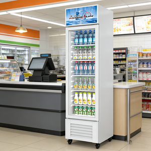 Réfrigérateur vertical vitrine à <span class=keywords><strong>dégivrage</strong></span> <span class=keywords><strong>automatique</strong></span>, refroidissement rapide des boissons, réfrigérateur commercial pour boissons - Product Image 1
