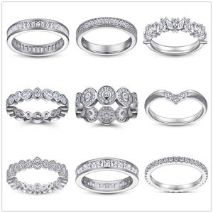 Anillo de Amor, Anillo de Compromiso para Parejas, Anillo de Matrimonio R.GEM. Plata de Ley S925 con Múltiples Opciones, Zirconia 3A, Logotipo Personalizado - Product Image 2