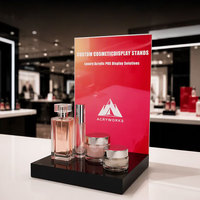 Nouveau design : Présentoir de comptoir en acrylique à deux niveaux pour parfums et maquillage, avec support pour flacons de parfum – Présentoir de point de vente en acrylique