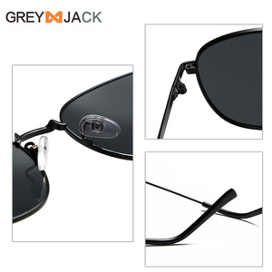 Lunettes de soleil Grey Jack, monture en métal, polarisées UV400, unisexes, mode, protection solaire, conduite en plein air, cyclisme - Product Image 4