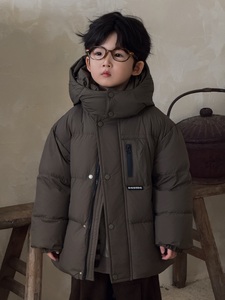 Unisex trẻ em của mùa đông xuống áo khoác trắng vịt Polyester/Nylon rửa sạch Windproof trùm đầu dây kéo túi 6-13y ODM/OEM bán buôn - Product Image 3