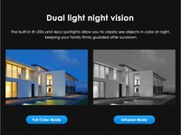 Caméra IP sans fil de sécurité domestique à double objectif ICSEE APP 4MP, caméra bullet à vision large de 180 degrés, Wifi