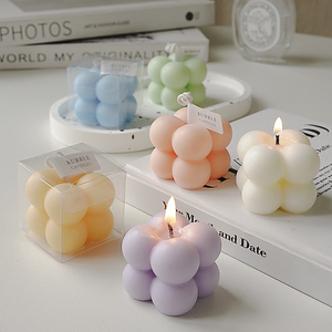 Vente en gros de cire de soja Little <span class=keywords><strong>Mini</strong></span> Bubble bougie parfumée pour cadeau de mariage clair avec boîte d'emballage transparente - Product Image 3