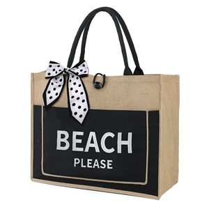 Fashion Customize Logo Large Capacity <strong>Jute</strong> <strong>Tote</strong> Shopping <strong>Bag</strong> for Wedding Gift <strong>Bag</strong> - Product Image 3