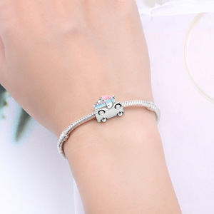 White copper <b>bead</b> <b>bracelet</b> - a summer ice cream truck pendant, a unique accessory suitable for both men and women - Product Image 6