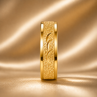 JLM Bestseller Maßgefertigter 18K Vergoldeter Titan-Stahl Matt Sandgestrahlter Ring für Männer Frauen Unisex Ehering Schmuck