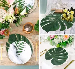 Zijde Palmbladeren Decoraties Plastic Banaan Grote Tropische Kunstmatige Groen Blad Decor Voor Hawaiian Luau Safari Party