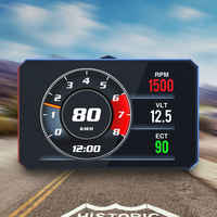 Affichage tête haute pour voiture HUD P16S OBD2, affichage du jauge, température de l'eau, voltmètre, consommation de carburant numérique, accessoires de voiture, compteur de vitesse