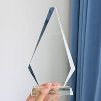 Trophée en cristal de verre personnalisé, forme tour pointue, trophée en cristal de verre vierge
