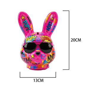 Hucha de cerámica personalizada de fábrica con forma de conejo, estatua artesanal, decoración del hogar, regalo para niños, hucha para monedas - Product Image 2