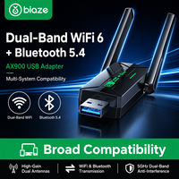 Adaptador WiFi 6 USB Externo Biaze AX900 con Tarjeta de Red Inalámbrica de Doble Banda 5.4, Dongle USB 3.0 para PC de Escritorio y Portátil