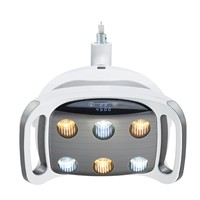 Lampe d'opération dentaire à six ampoules LED, température de couleur réglable, affichage numérique, lampe à fixer sur fauteuil de clinique
