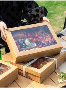 Cajas de Cartón Corrugado Impresas Personalizadas al por Mayor, Caja de Papel Kraft con Ventana para Envasado de Alimentos, Caja de Almuerzo Desechable - Product Image 6