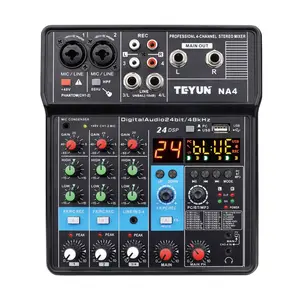 TEYUN NA4 mixer de audio digital 4-Channel small digital mixer mixing console K-song live broadcast digital mixer midas