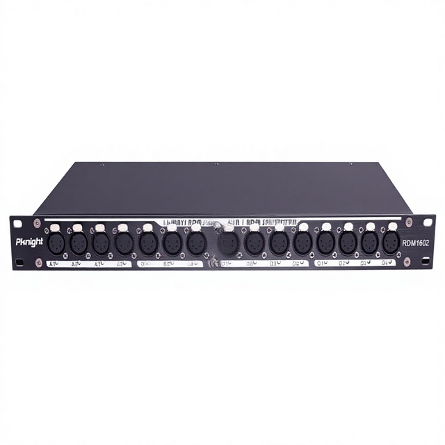 Pknight RDM1602 16-Channel 4x4 DMX512 Splitter Optically Isolated Neutrik XLR 1U Rackmount Stage LED Indicators 1-Year Warranty