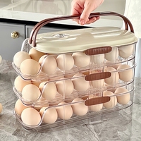 Vente en gros de boîte à oeufs en plastique 30 grilles organisateur de stockage d'oeufs de cuisine de grande capacité pour réfrigérateur forme rectangulaire aliments