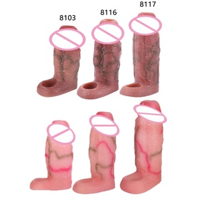 SXXY Open Ended Realistic Penis Sleeve Cock Sheath Extender for Men Penis Enlargement Cock Sleeve Hollow <b>Dildo</b> Sex Toys for Men - Product Image 1