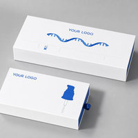 Boîte d'emballage écologique bleue et blanche avec tiroir, logo personnalisé, boîte de capsules nutritionnelles de qualité supérieure, boîte de vitamines et de protéines