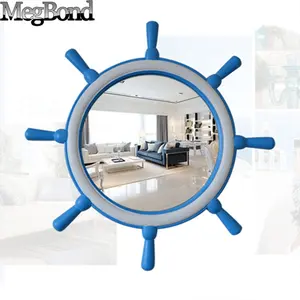 Blue and White rudder shape decorative living room wall mirror for decoration