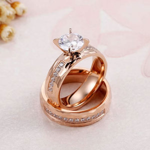 แหวนกันน้ำไม่หมอง คุณภาพดี ชุบทอง 14k 18k PVD แหวนสแตนเลส 316L ประดับเพชรซิคอน แหวนหมั้นสำหรับผู้หญิง - Product Image 5