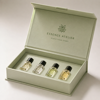 Boîtes d'échantillons de parfum magnétiques écologiques en forme de livre, mat, pour flacons d'huile de 1ml à 10ml, boîtes cadeaux de voyage avec inserts en mousse, vente en gros