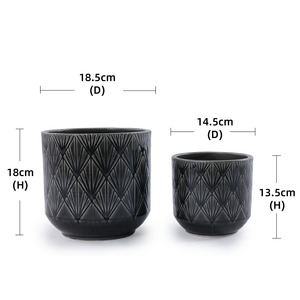 Maceta <span class=keywords><strong>de</strong></span> Cerámica <span class=keywords><strong>con</strong></span> Acabado Esmaltado, Duradera, para Suculentas, para Uso en Interiores y Exteriores - Product Image 6